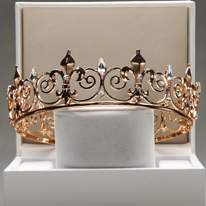 

Bridal Crystal Golden Headband Queen Princess Crown Exquisite Head Jewelry Alloy Tiara Birthday Party Wedding Decoration