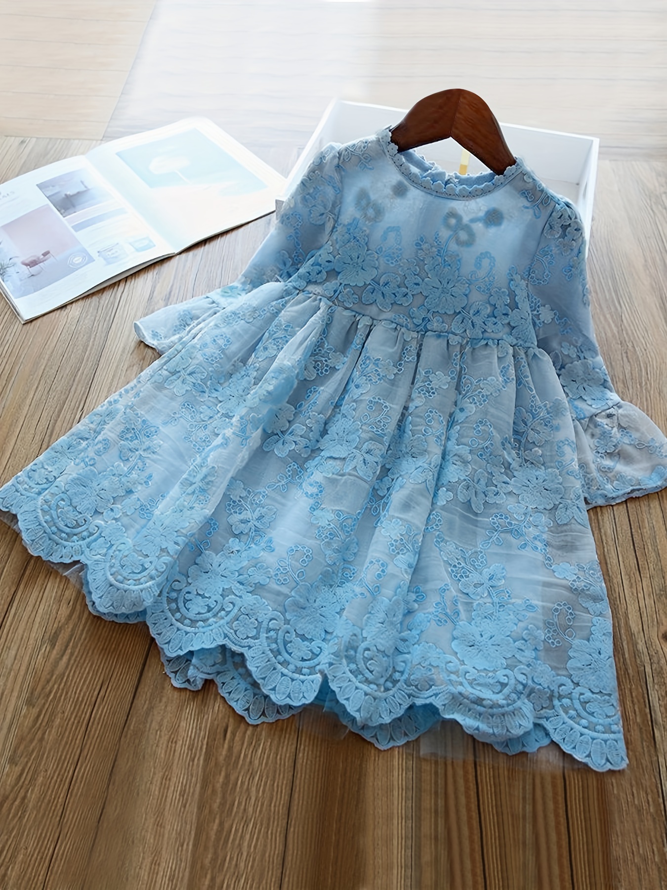 Cotton Printed Premsetu Sky Blue Women A Line Dress (PS331) at Rs