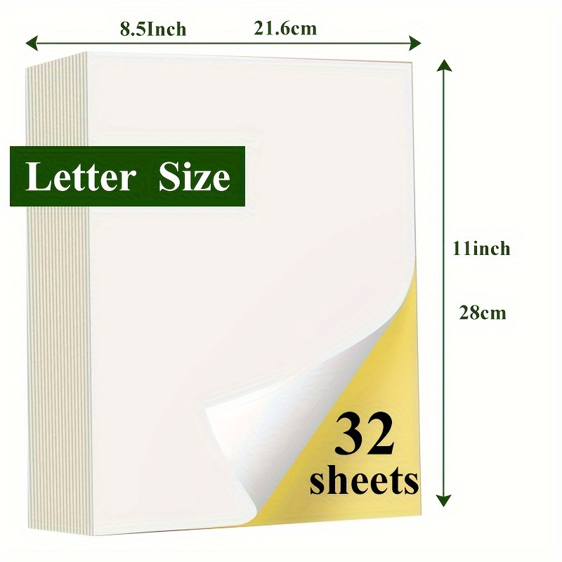 Sticker Paper Letter Size Sticker Printer Paper Full Sheet - Temu