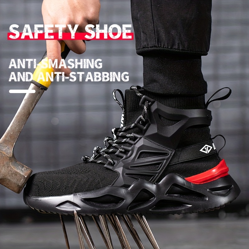 Zapatos de seguridad para hombres y mujeres, zapatillas de trabajo ligeras,  puntera de acero, zapatillas de deporte transpirables para trabajo