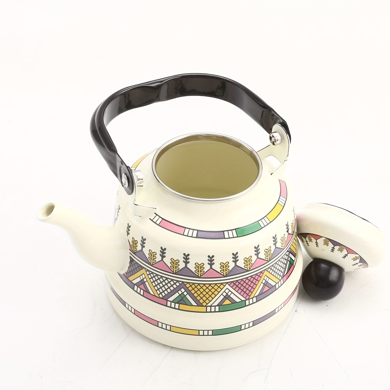 Vintage Large Enamel White Teapot With Flowers, Cowboy Coffee Pot, Camping  Teapot, Tea Kettle, Enamelware, Stovetop Kettle, Camping Kettle 