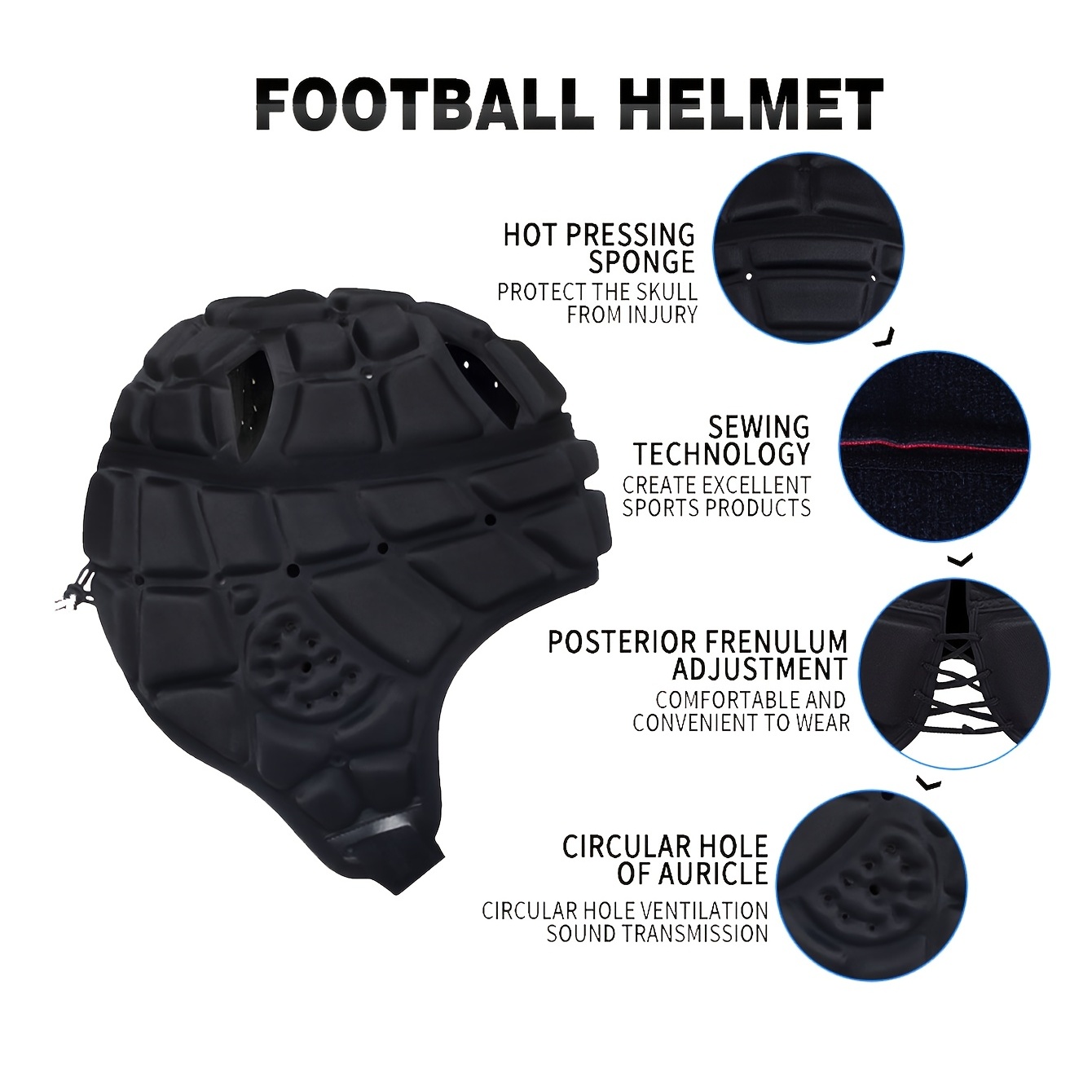 Soft Padded Rugby Helmet For Kids - Adjustable Headgear For Hockey, Soccer,  And Football Goalies - Provides Comfortable And Protective Head Support For  Youth - Temu