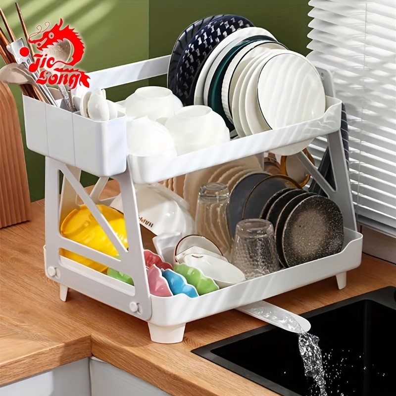 Cupboard Plastic Kitchen Drain Dish Rack