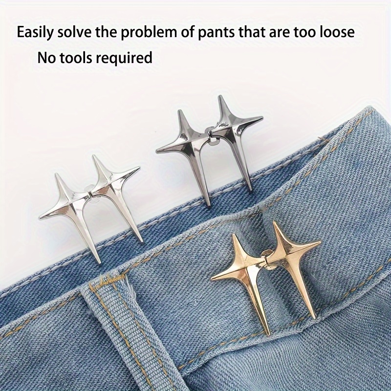 6 PCS Jeans Button Pins, Adjustable Waist Cincher, No Sewing, No