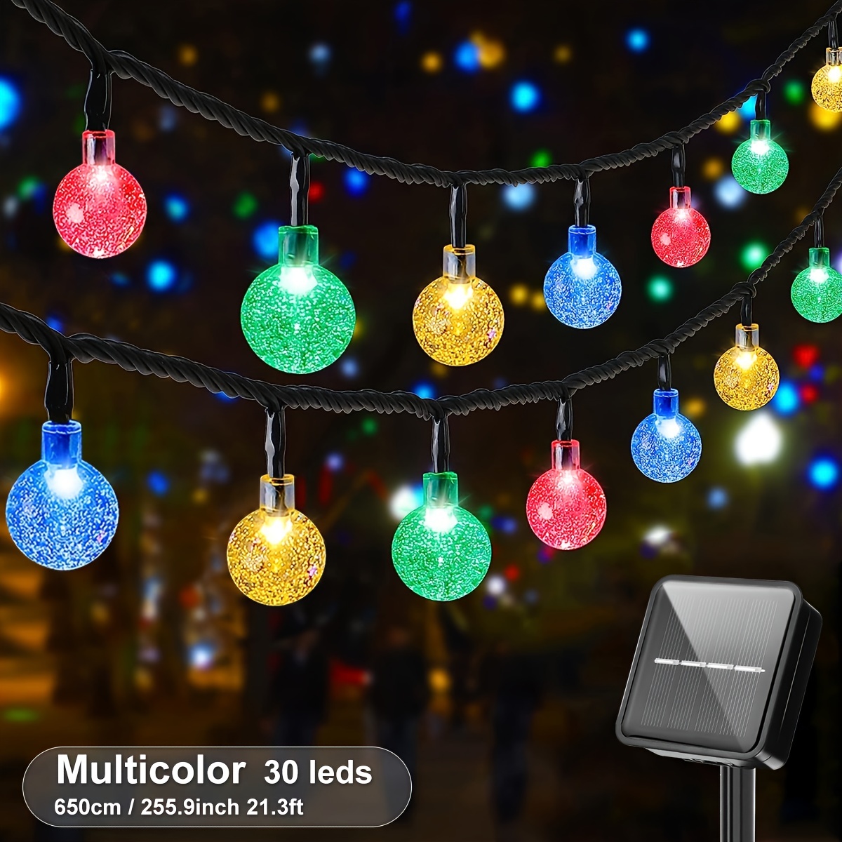 Solar Christmas Lights Crystal Globe String Lights - Temu Canada