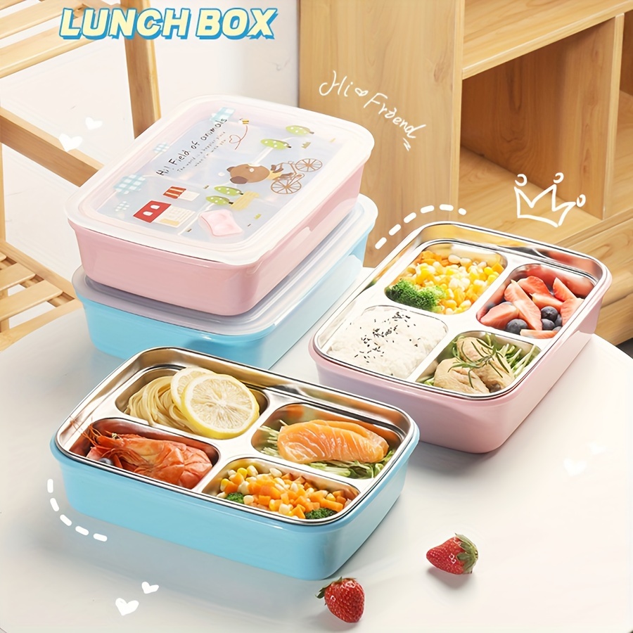 Stainless Steel Lunch Box Container, Metal Snack Box With 2/3 Compartments,  For Teenagers And Workers At School, Classroom, Canteen, Back To School, Food  Storage Container, Bpa Free, Lunch Box For School, Picnic 
