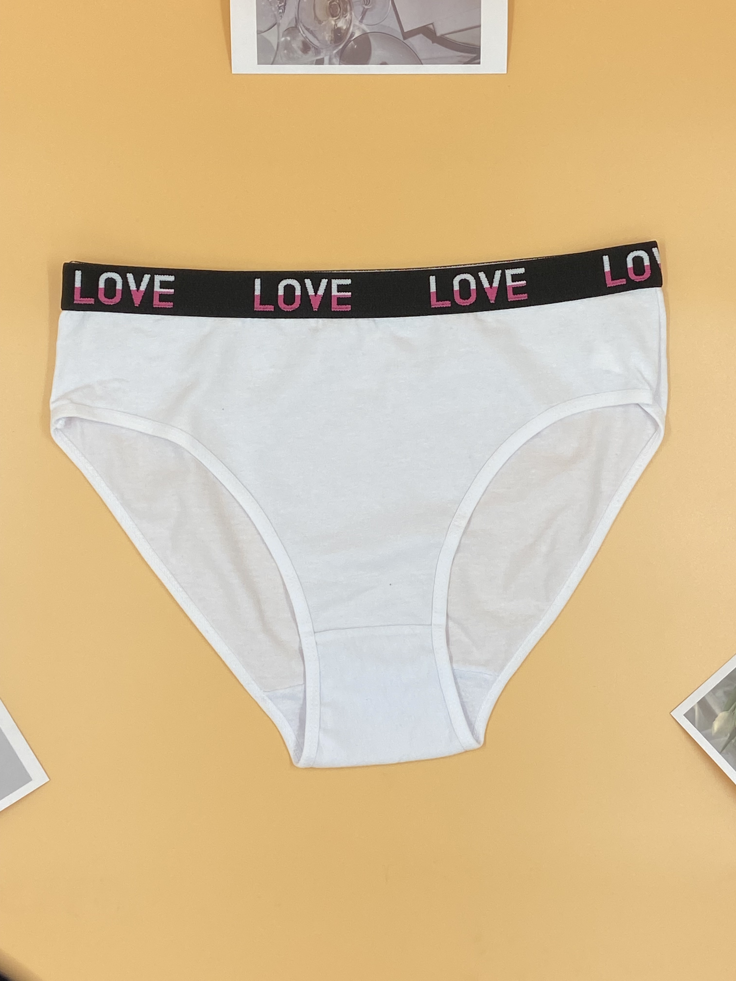 Sporty Panties Love Letter Contrast Trim Versatile Intimates