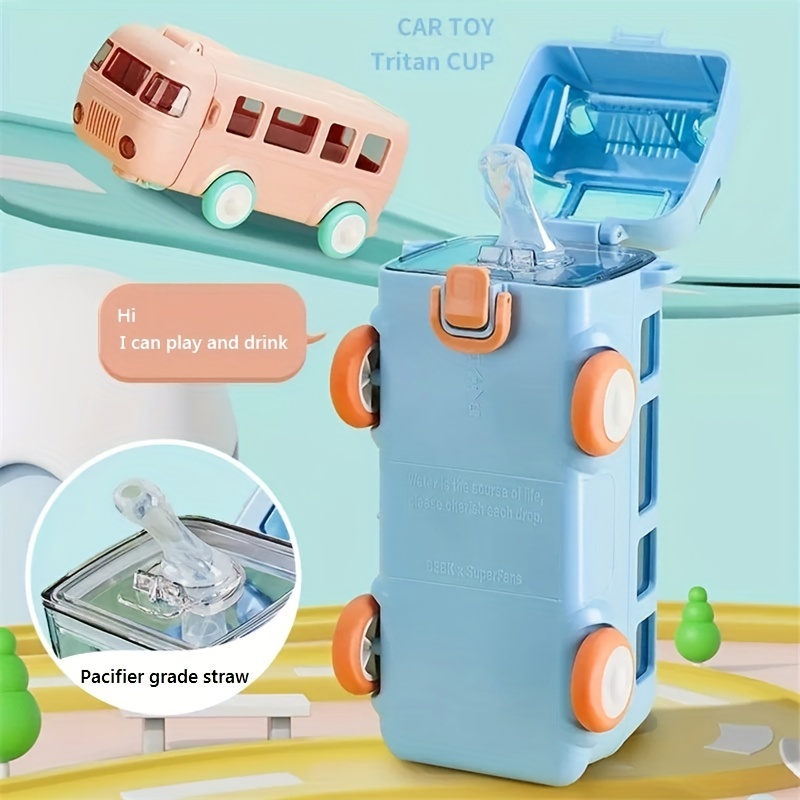 Portable Water Cup In Bus Shape, 500ml Car Straw Water Cup