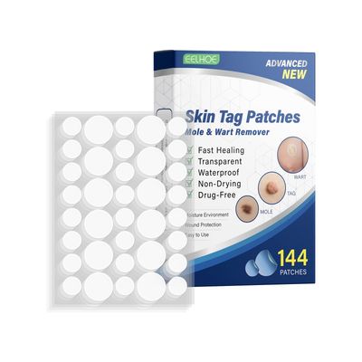 144PCS Skin Tag Remover Patches With Natural Ingredients, Hydrocolloid Acne Pimple Patch For Covering Zits And Blemishes, Spot Stickers For Face And Skin, Mild And Non-irritating