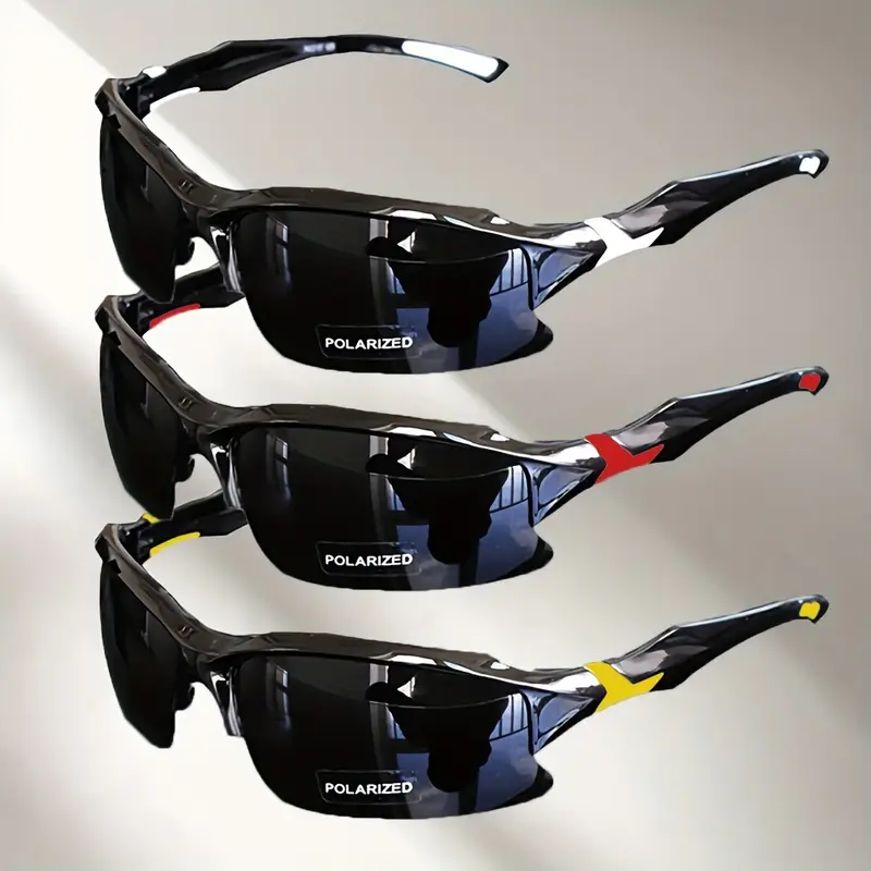 3pcs Óculos De Sol Masculinos, Lentes Polarizadas À Prova De