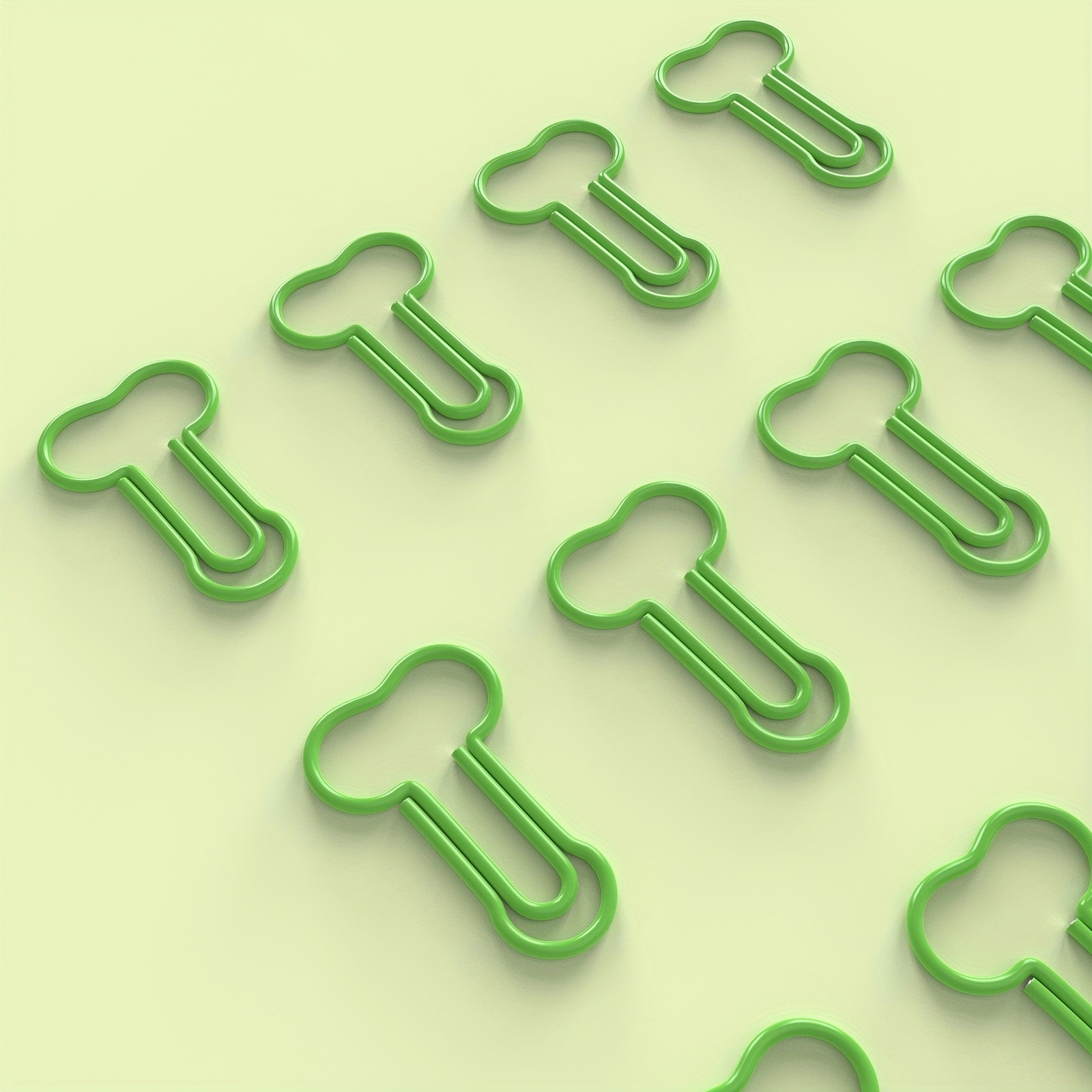 10pcs Green Paper Clips for Fun Office Supplies School