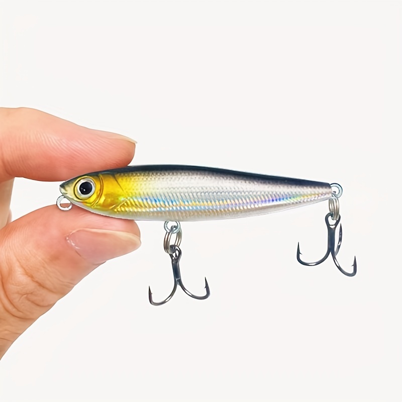 

1pc 3d Eye Pencil Sinking Fishing Lure - Bright Colors For Saltwater And Freshwater Fishing - Artificial Simulation For Enhanced Attraction