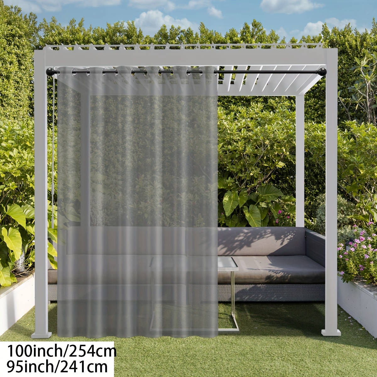 1 Panel Weiße Outdoor terrasse Wasserdichte Vorhänge Ösen - Temu