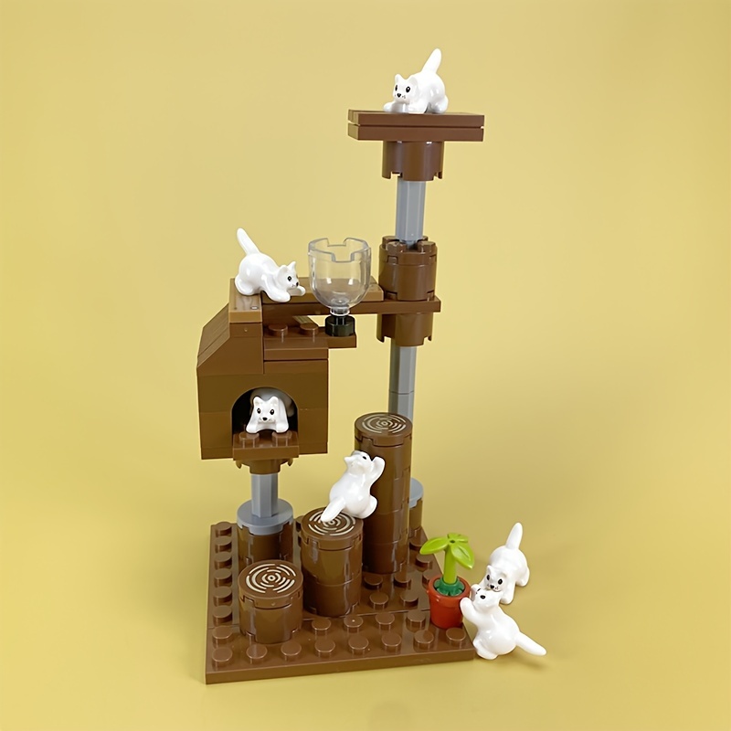 MOC Cattery Building Blocks Toys for Cats House