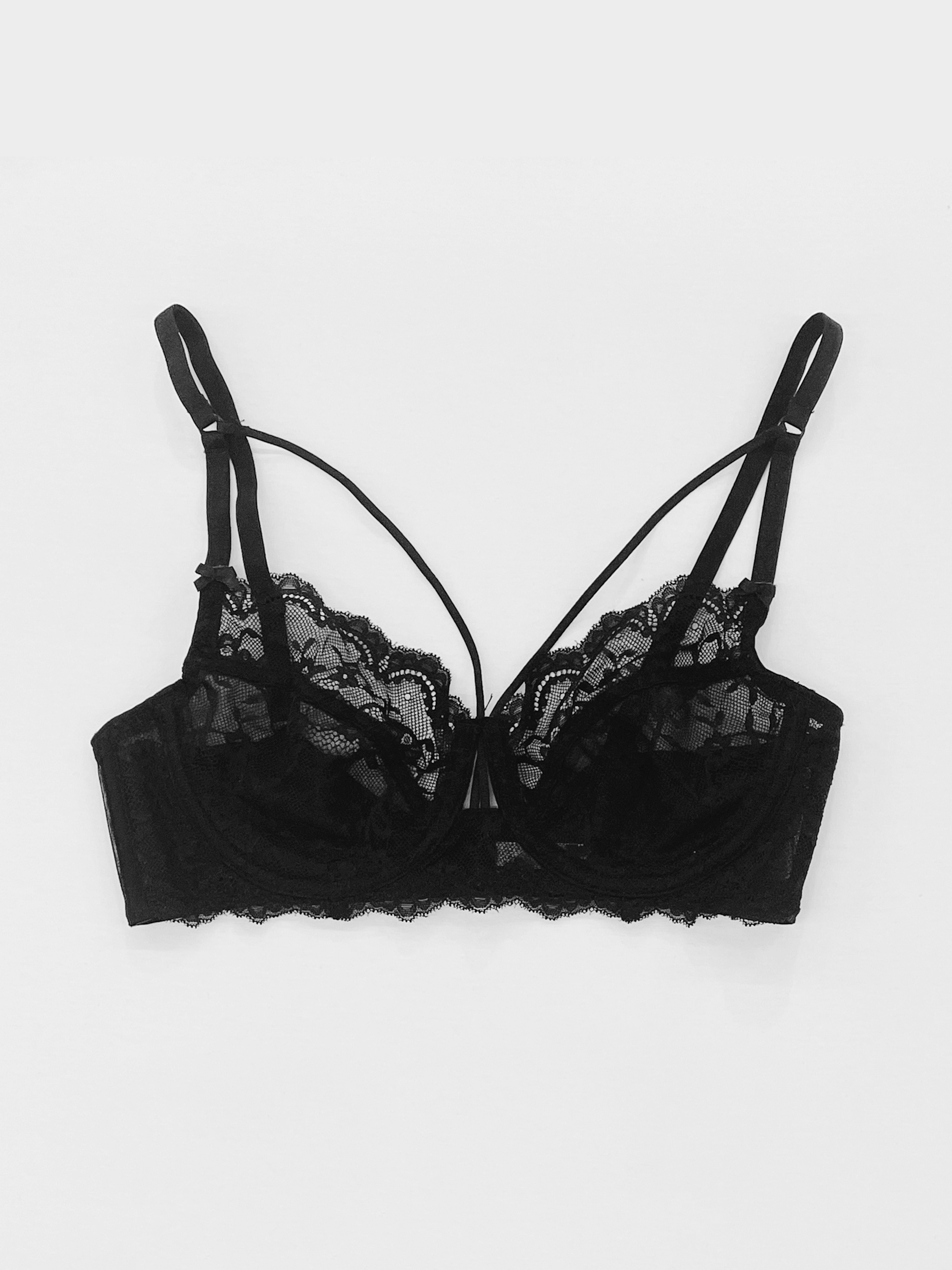 Warner's Sexy Sheer Black Ultra Thin Lace Bralette()