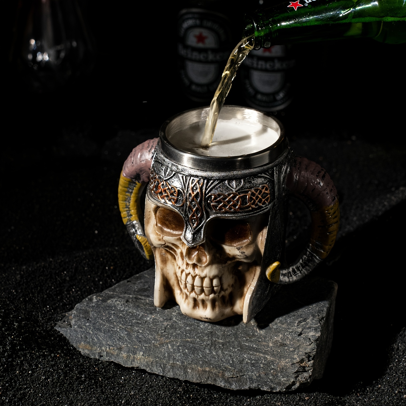 Stainless Steel Skull Warrior Beer Coffee Mug Beverage Drinking Cup Best  Gift For Birthday Men Woman Halloween Party Cup Day Of The Dead Gifts - Temu