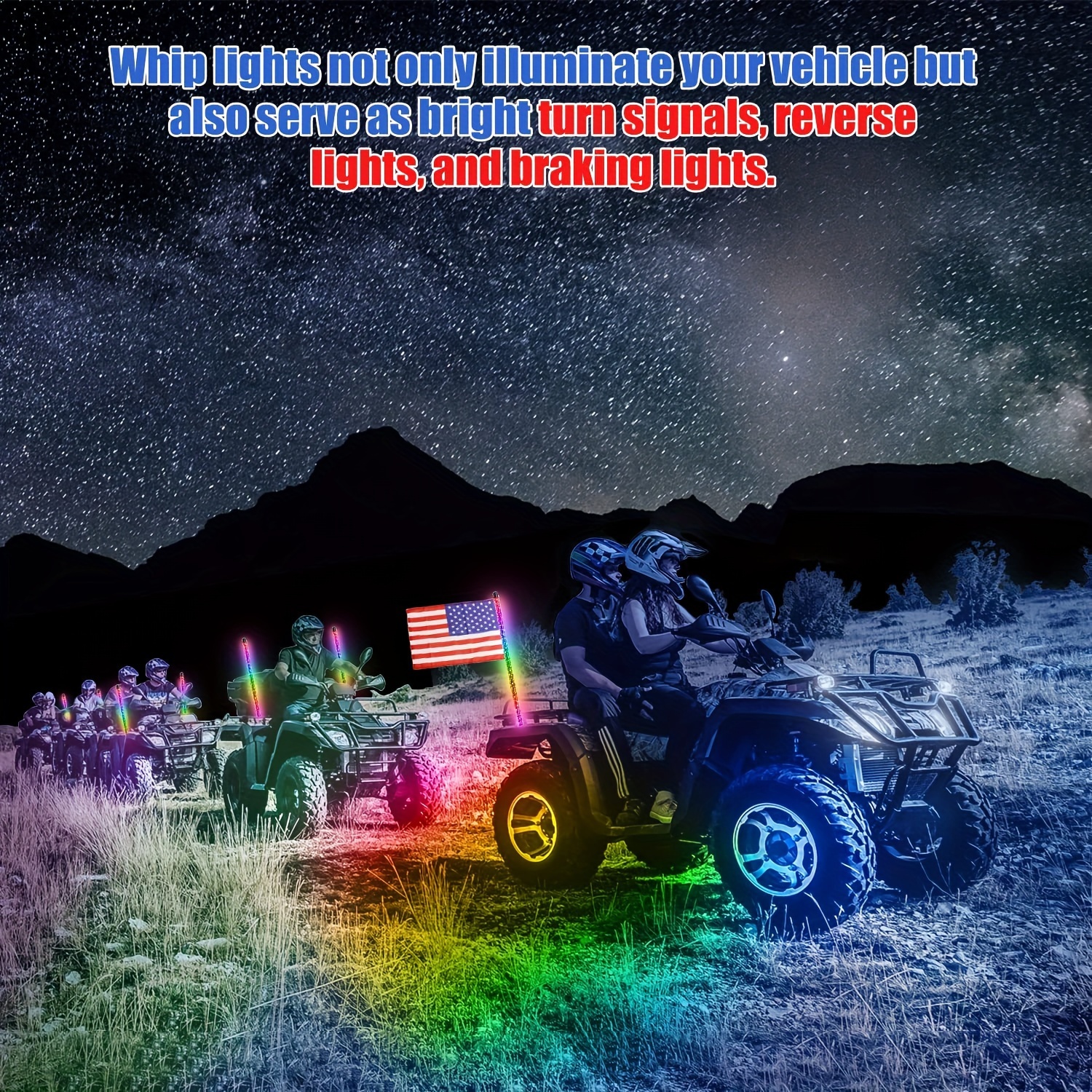 2 個 30.48 センチメートルスパイラル RGB Led ホイップライト追跡ライト RF リモコン点灯アンテナ鞭 Can-Am ATV UTV  RZR ポラリス砂丘バギーオフロードトラック