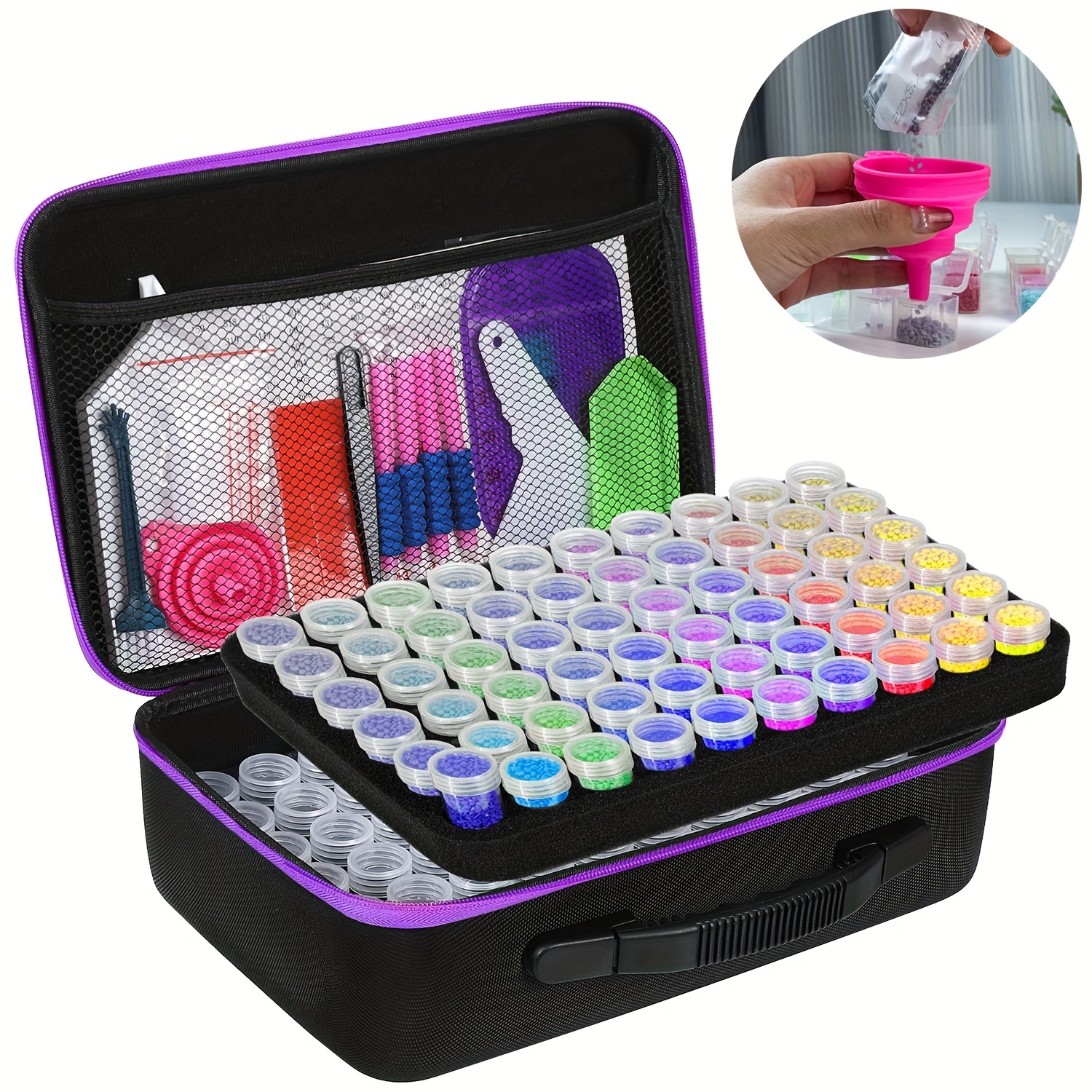 Bilayer 120 Bottles 5d Diamond Painting Accessories tools Storage Box Carry  Case diamant painting tools Container Tool Bag - AliExpress