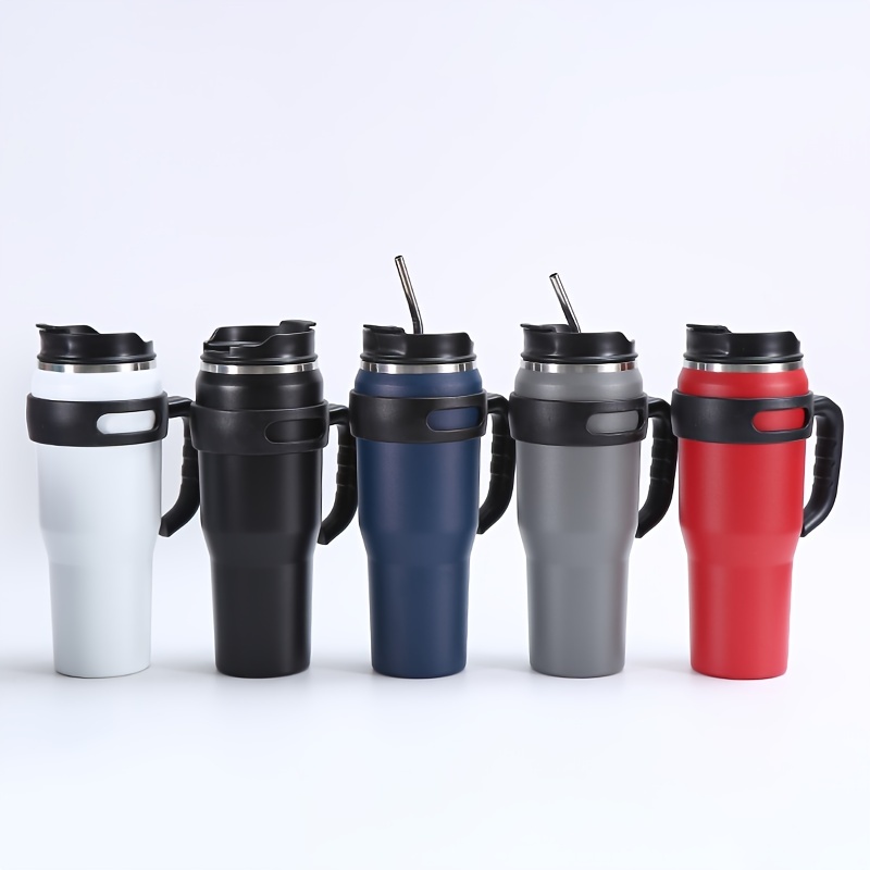 40oz Tumbler with Handle Straw and Silicone Boom Stainless Steel Vacuum  Thermos Cup Large Capacity Travel Car Coffee Mug Logo