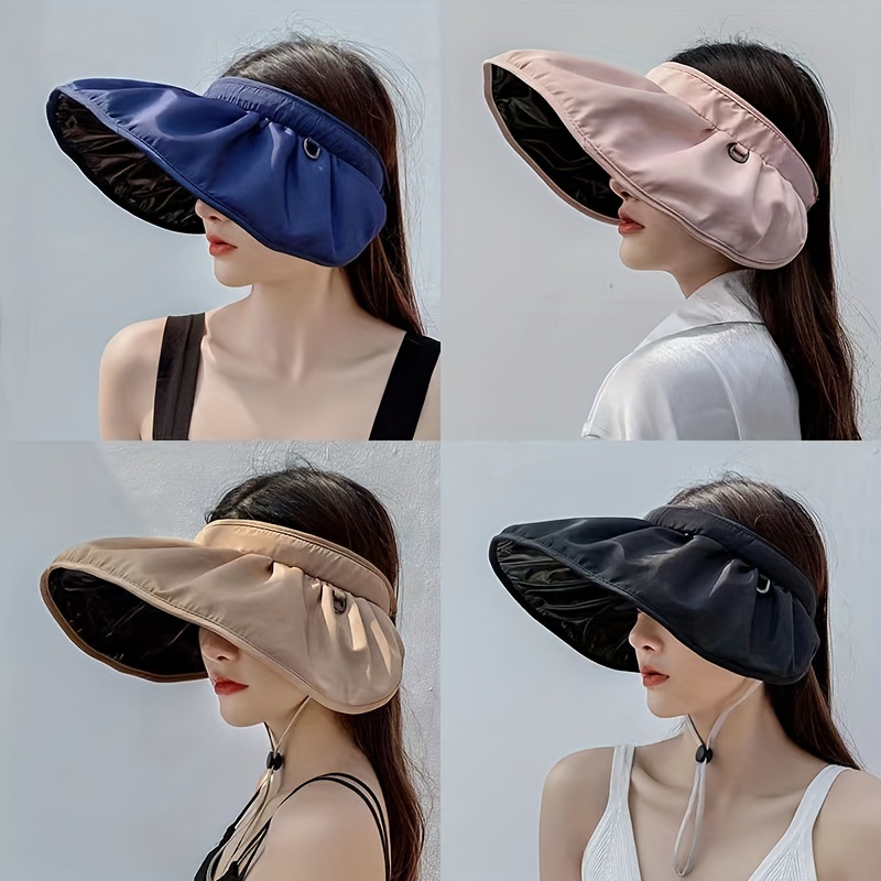 Sombrero Casual Visera Mujer Sombreros Protección Uv - Temu