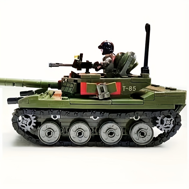 Tank Model Building Blocks Toy Set T 85 Main Battle Trucks with Soldiers Figures