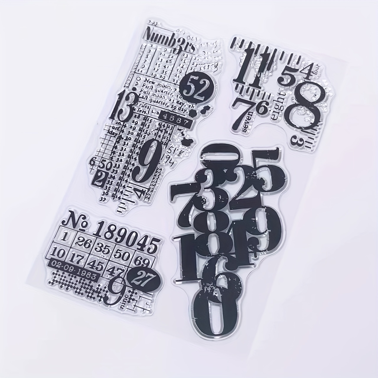 Image of Numbers, Stamps And Labels Clear Stamps For Making, Decoration And Diy Scrapbooking Album Diy Crafts
