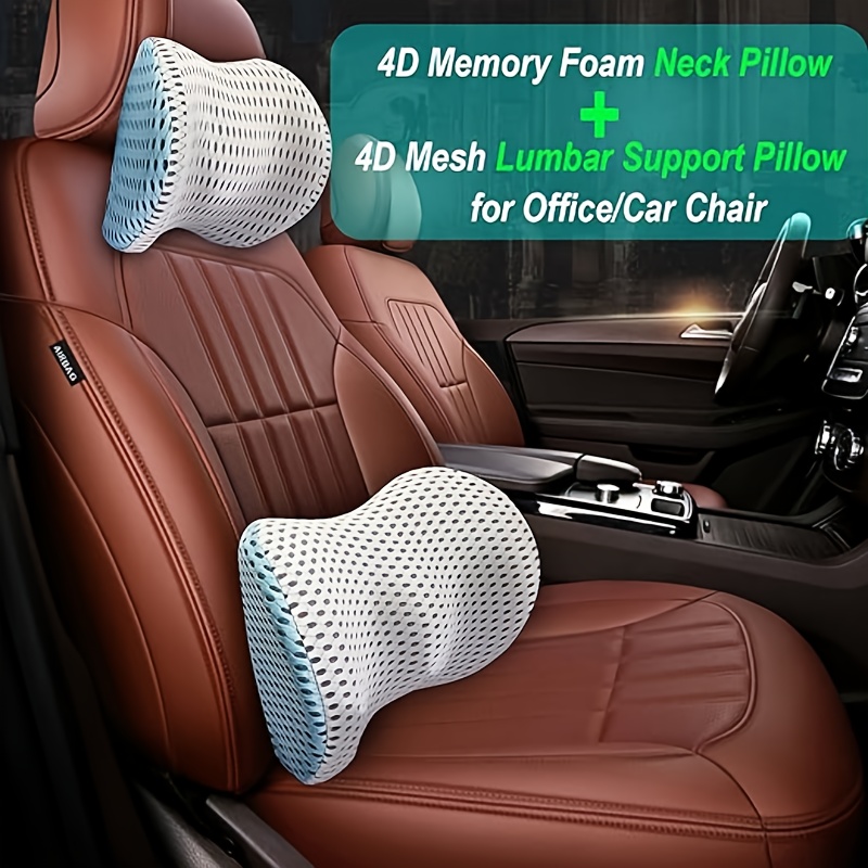 Car Head Pillow Waist By Memory Foam Car Neck Pillow Lumbar Support, Car  Seat Back Cushion Driver Lumbar Support - Temu