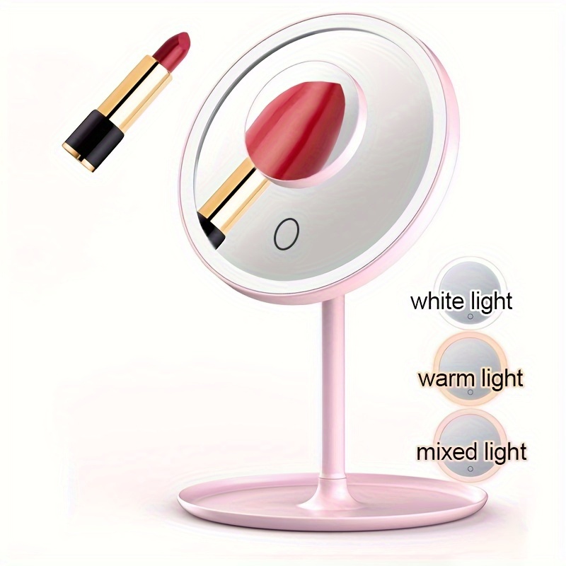 Maquillaje Espejo tocador portatil Con Luz LED Cuello Ultra Flexible  Succion 360