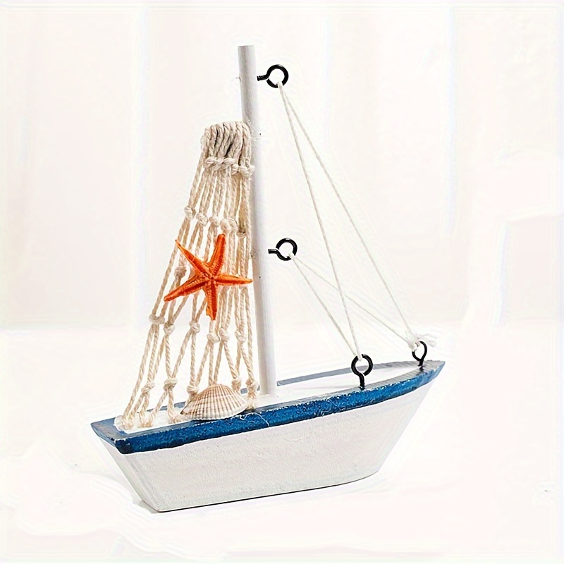 Nautical Wooden Sailing Boat Home Decor Mini Model Beach - Temu Canada