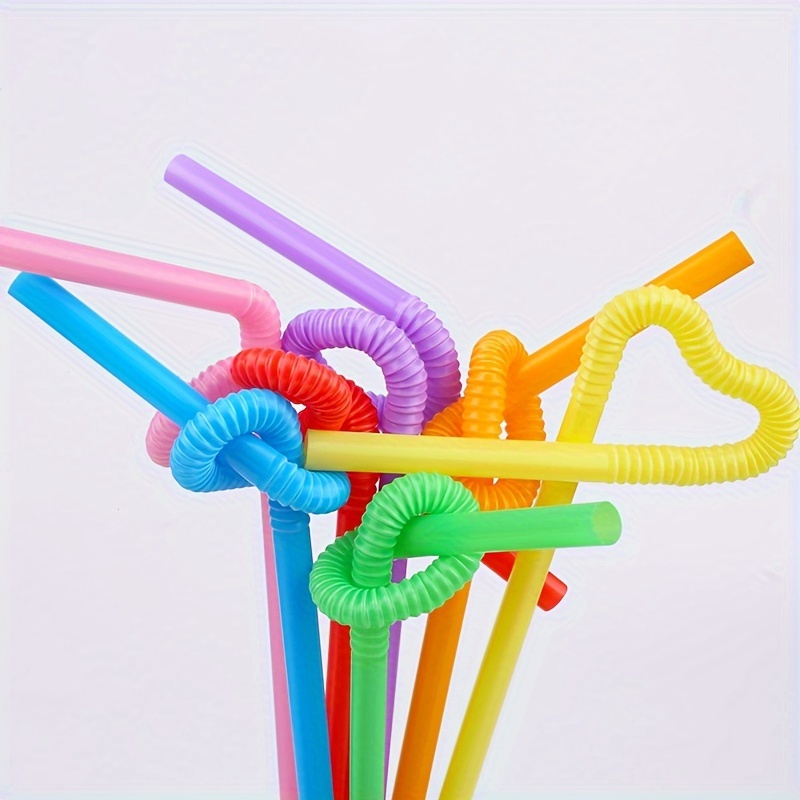 Colorful Art Straws Disposable Bendable Plastic Straws - Temu
