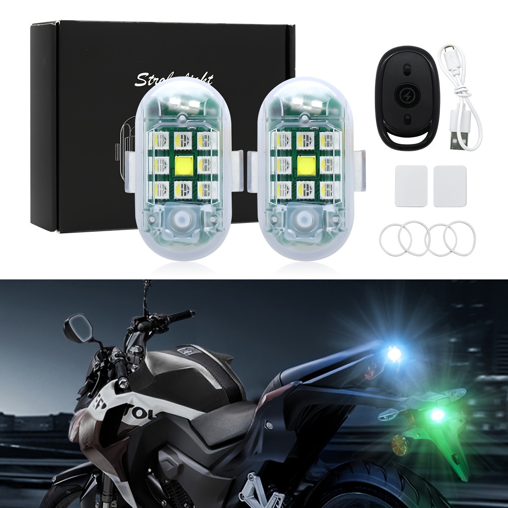  LECART Wireless Remote Control Anti-Collision Strobe Lights 7  Colors Battery Operated Led Motorcycle Drone Lights for Night Flying Riding  Mini Car Emergency Strobe Warning Light 2 Pcs : Automotive