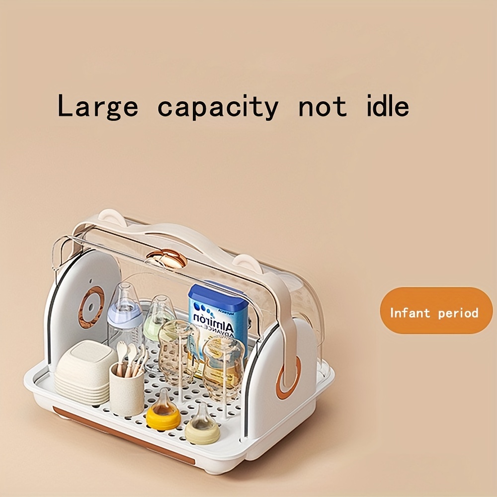 Infant Milk Bottle Storage Box With Lid And Dust-proof Water Cup