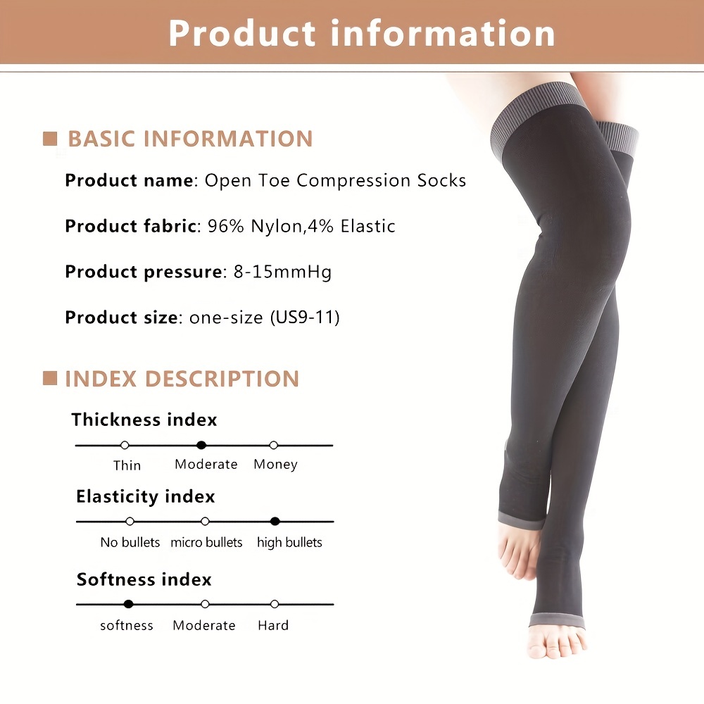 Open Toe Compression Socks Thigh High Toeless Sleep - Temu Canada