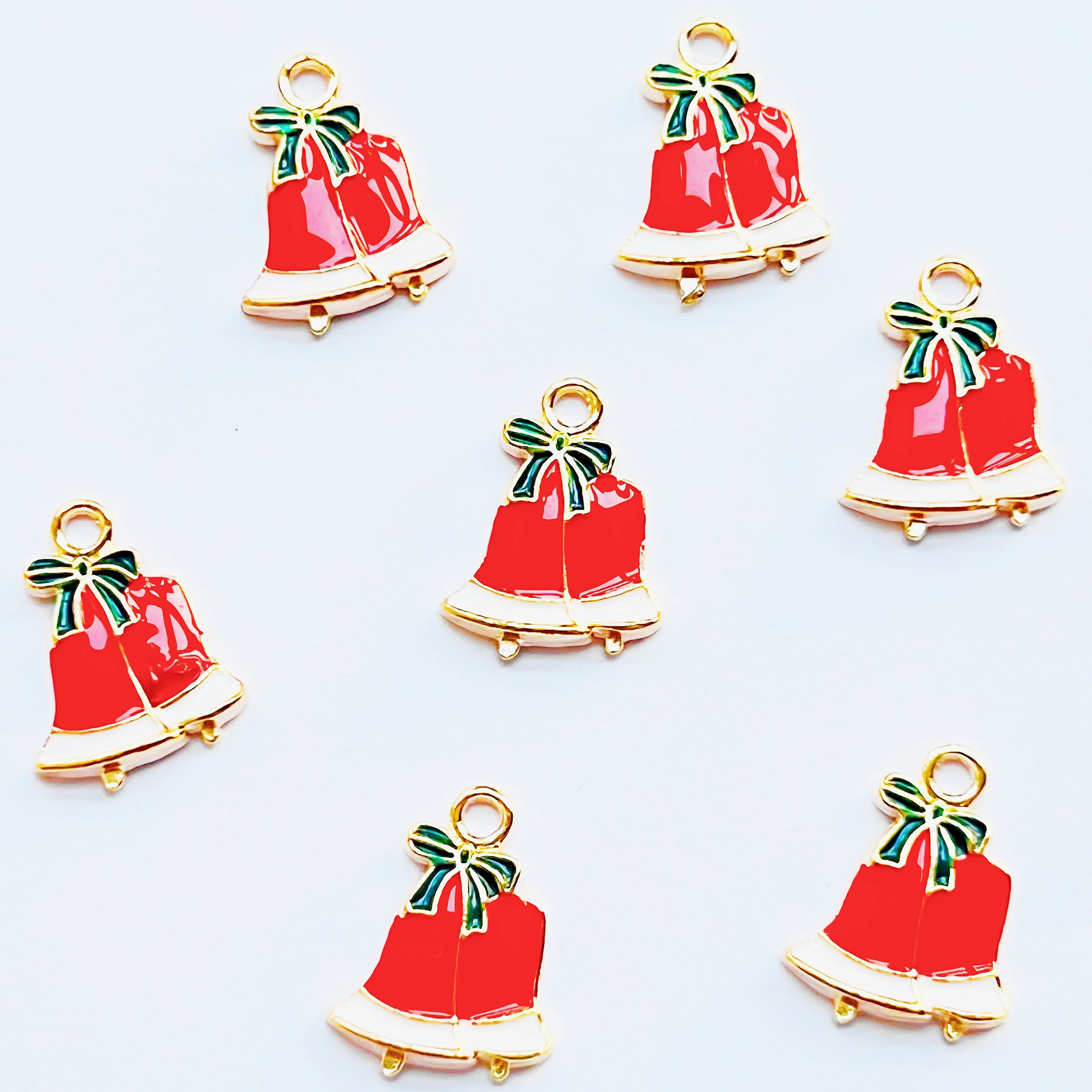 Christmas Enamel Charms Diy Earring Making Kit Jingle Bell - Temu