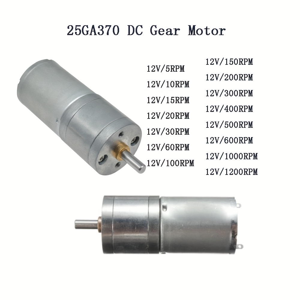 DC Gear Motor 12V 25GA-370 Full Metal Brush High Torque Low Speed Reduction Geared Centric Output Shaft 25mm Outer Diameter at MechanicSurplus.com