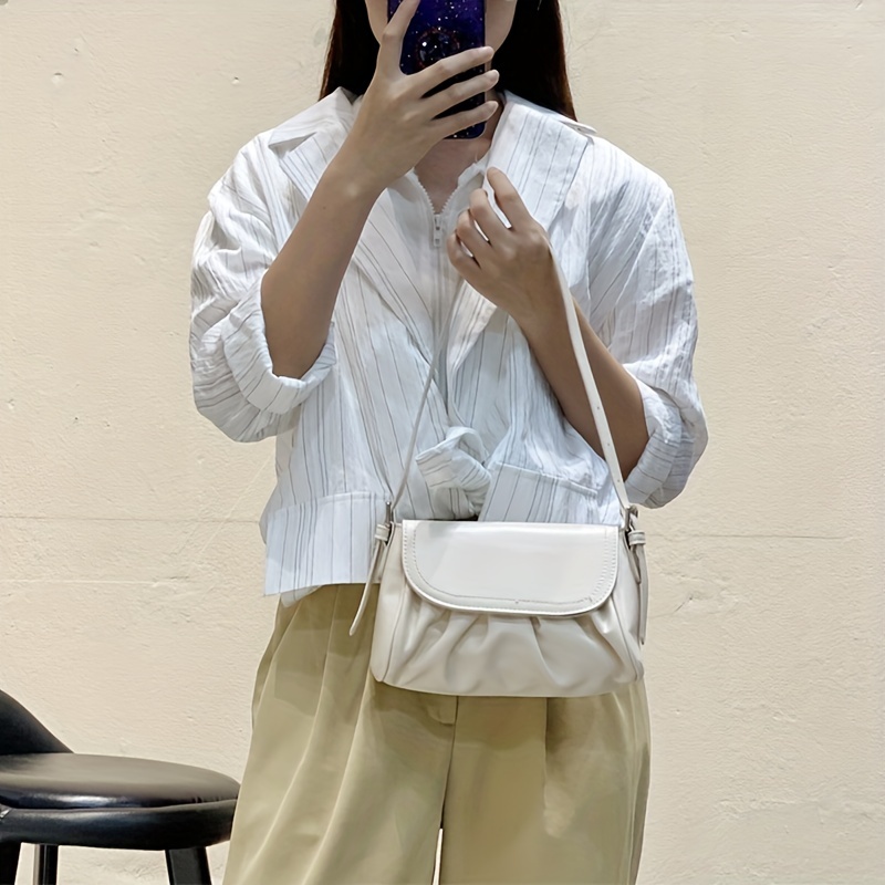 Fashion Geometric Embossed Crossbody Bag, Solid Color Flap Phone Bag,  Perfect Shoulder Bag For Daily Use - Temu