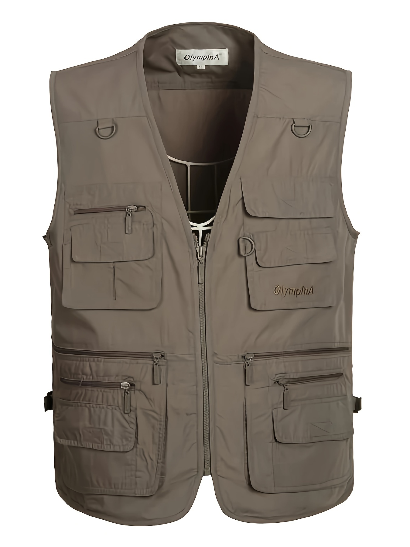 Zipper Flap Pockets Cargo Vest Men's Casual Outwear Zip Vest - Temu