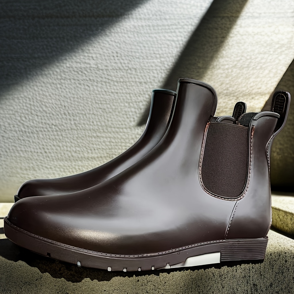 Mens Ankle Rain Boots Non Slip Wear Resistant Waterproof Rain