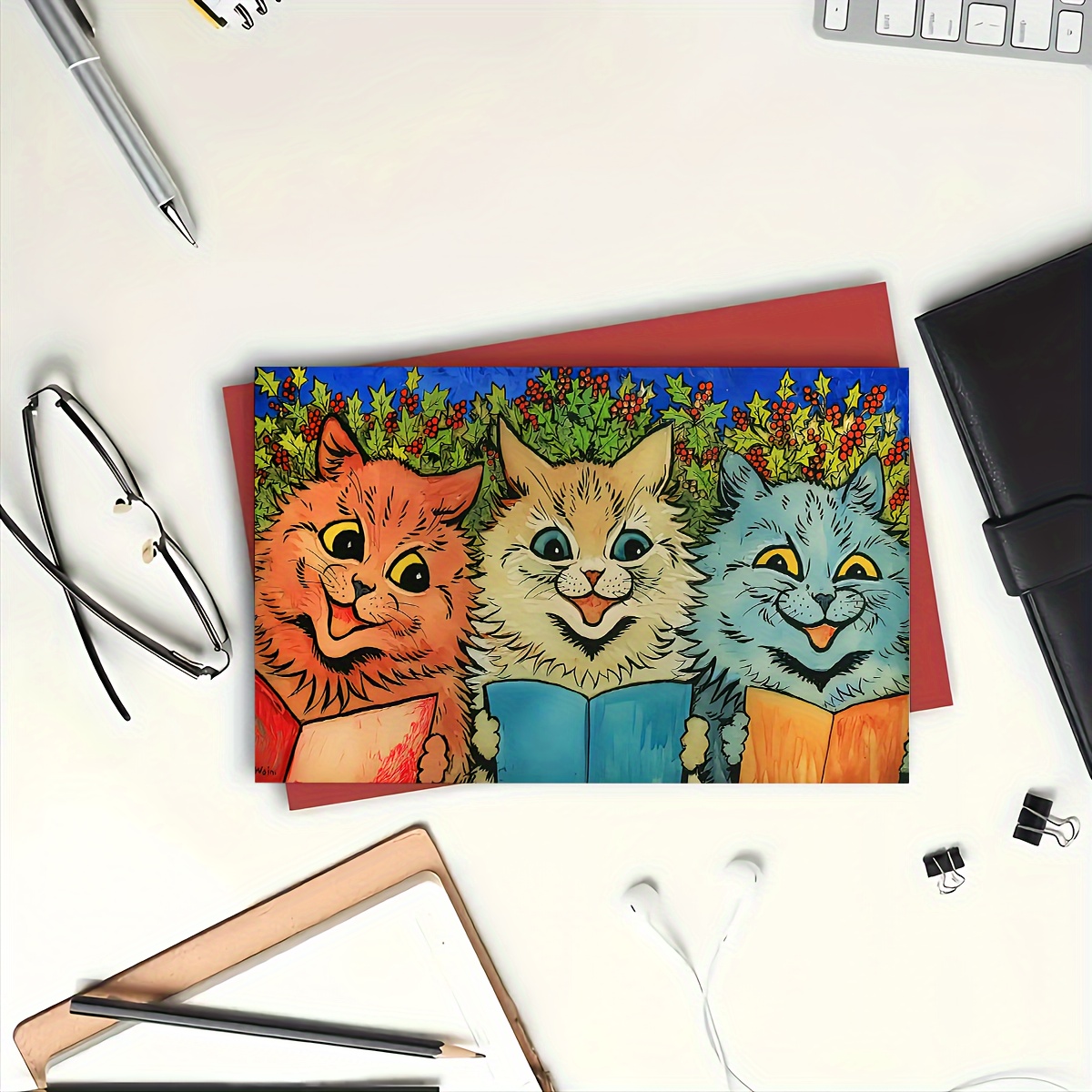Louis Wain Cats-Funny Christmas Cat Stationery Cards