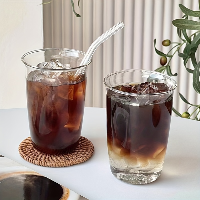 Aesthetic Iced Coffee Cup, Beer Soda Can Pint Glass, Clear Glass Tumbler, Reusable Minimalist $5