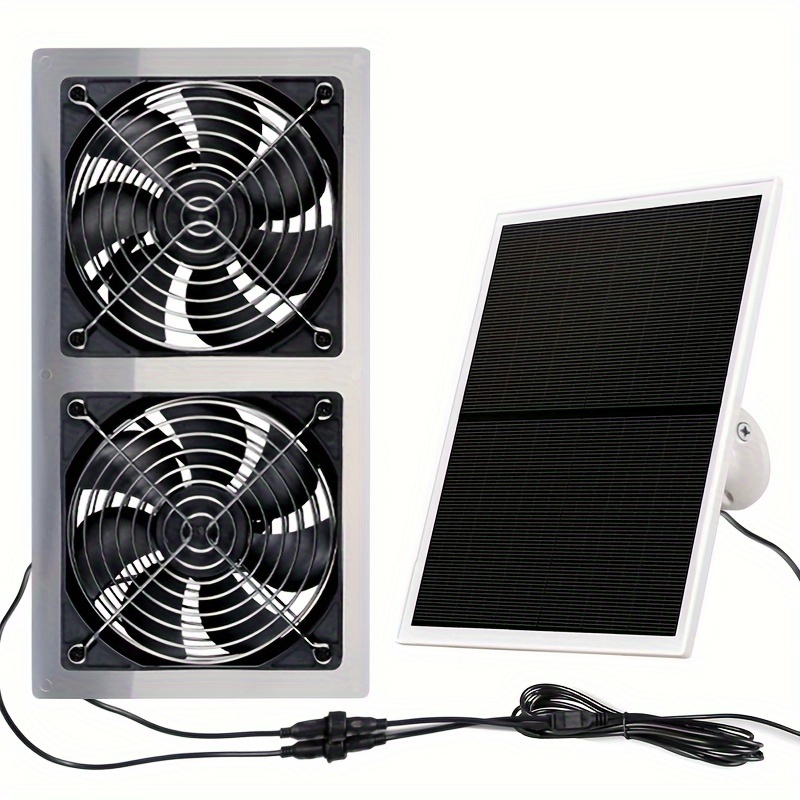 

Waterproof Solar Fan Kit Pro, 10w Solar Panel + 2 Pieces High Speed ​​dc Brushless Fans For Chicken Coops, Greenhouses, Dog Houses, Sheds, Car Window Exhaust Pipes, Diy Cooling Ventilation Projects