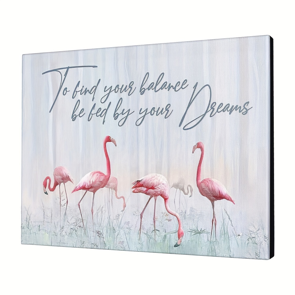 Affiche flamant rose vintage - Poster mural animaux