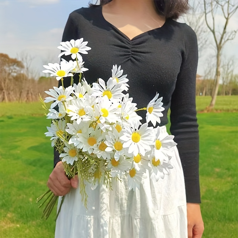 Artificial Daisy Flowers Bulk Artificial Daisies Bulk Fake - Temu