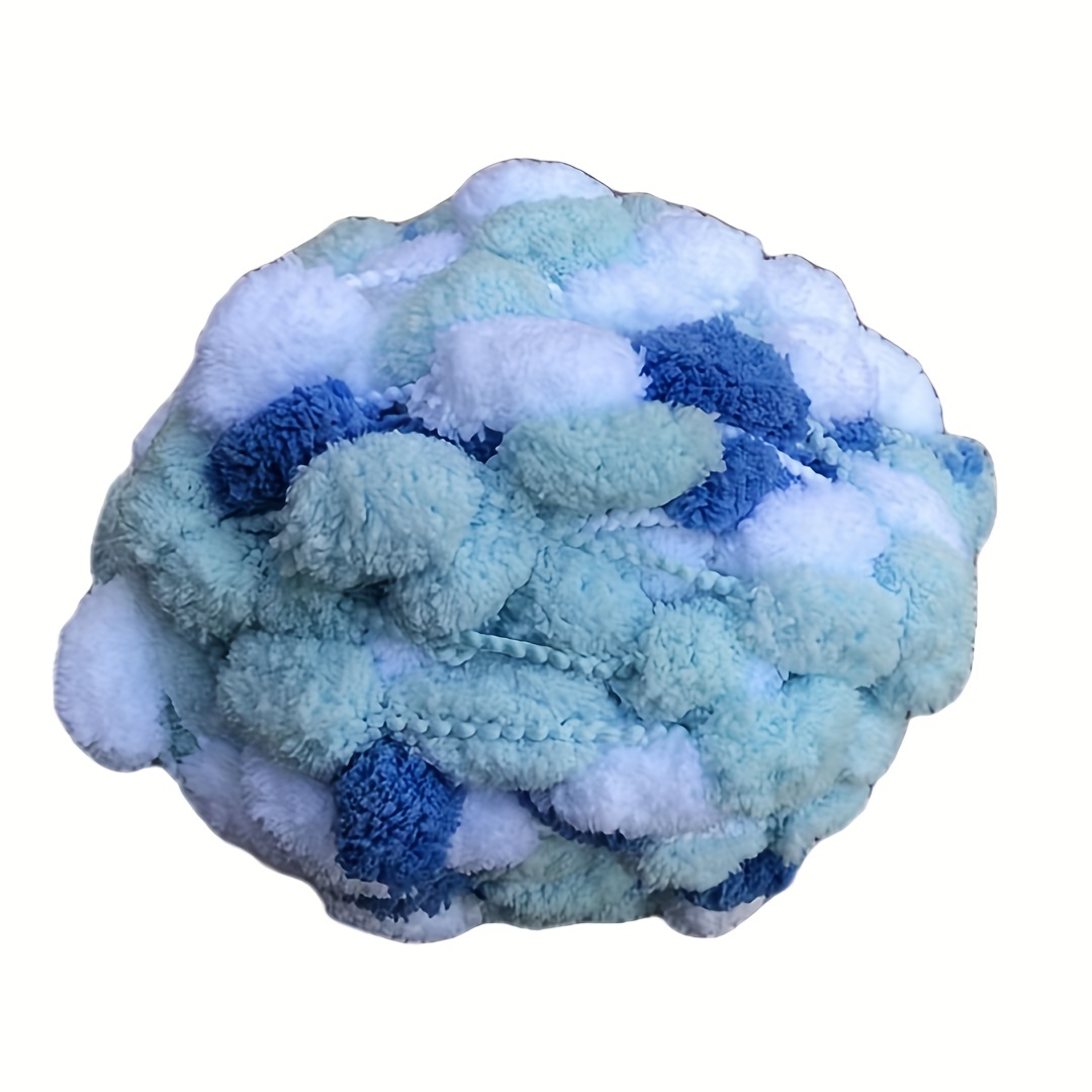 Hand woven Large Pom Pom Yarn Bobo Ball Bean Thread Snow - Temu