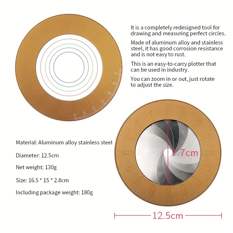 Creative Round Flexible Circle Drawing Ruler Compass 304 Stainless Steel  Multifunctional Adjustable Metal Design Measuring Tool