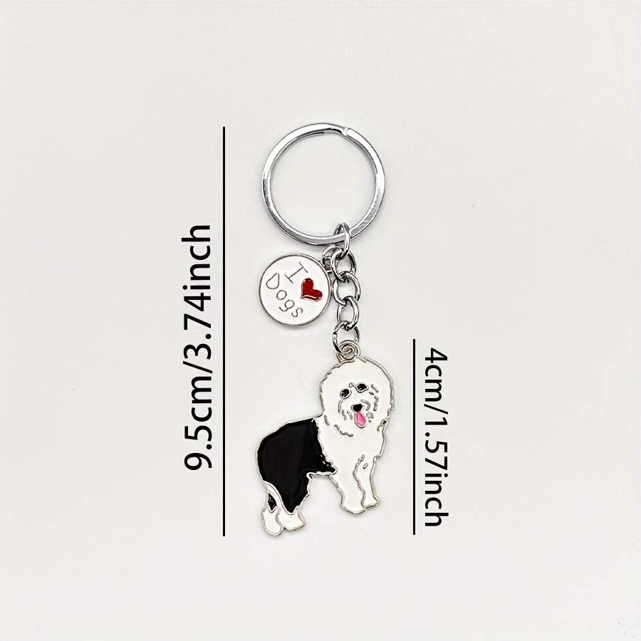 Black Dog Keychain Cute Animal Key Ring Pendant Car Key Ornament