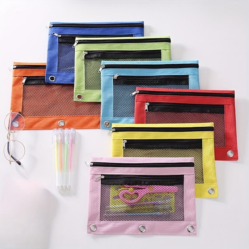 Zipper Nylon Mesh Pouch Mesh Cosmetic Bag Makeup Bag Pencil - Temu Canada