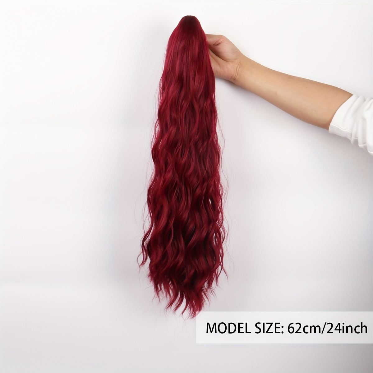 purple ponytail extensions long synthetic pony tails hair extensions clip on ponytails for women 24 claw ponytail extension hair piece wavy high pony tails synthetic heat friendly fiber for girls details 5