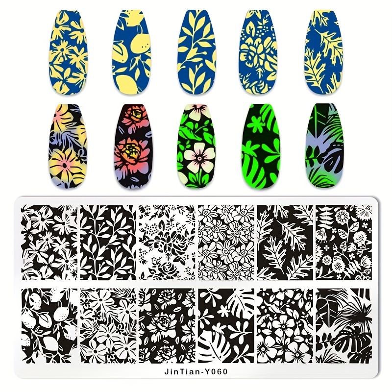 Summer Flower Leaf Nail Art Stamping Plates Set Manicure - Temu