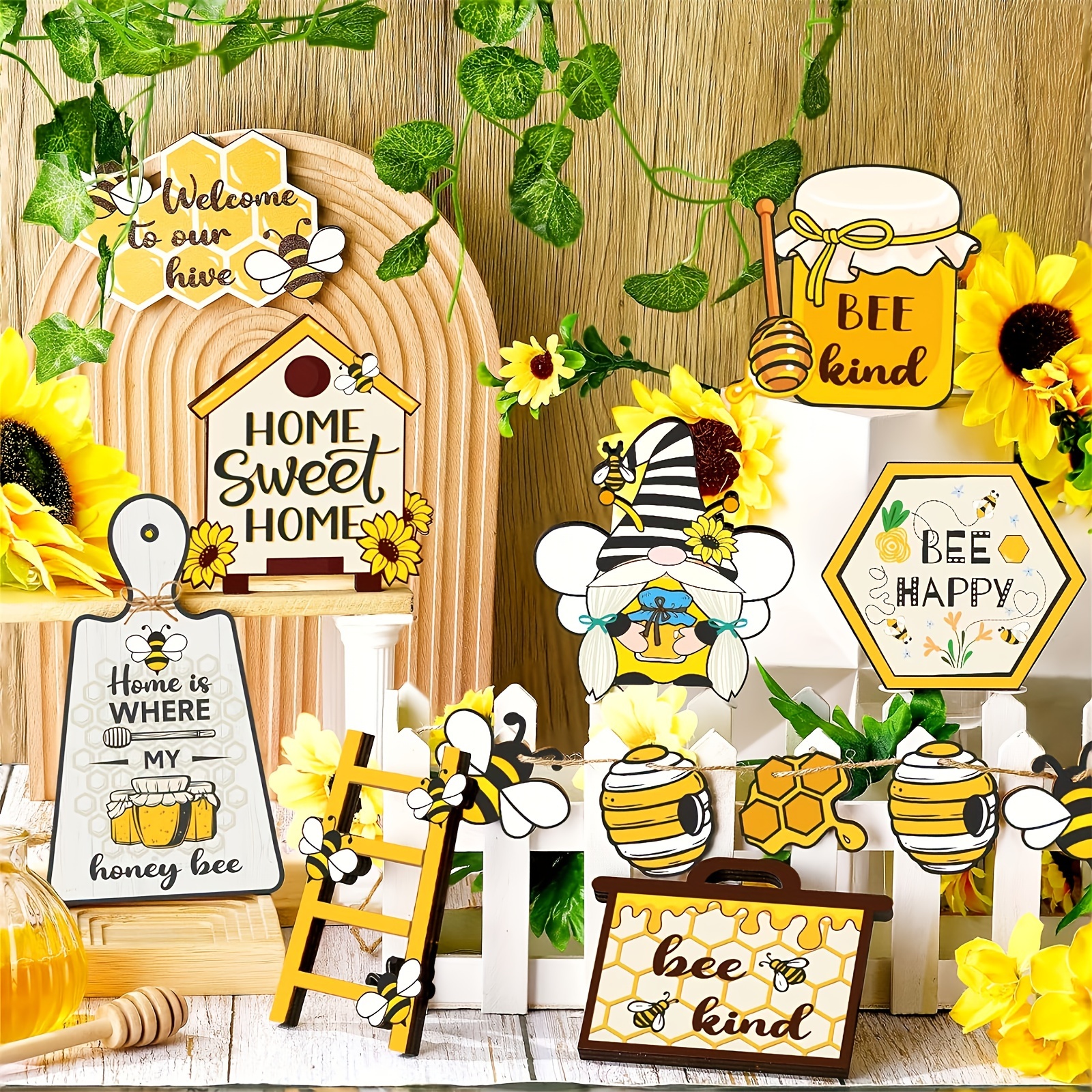 Summer Tiered Tray Decor Set Sunflower Honey Bee Decor - Temu